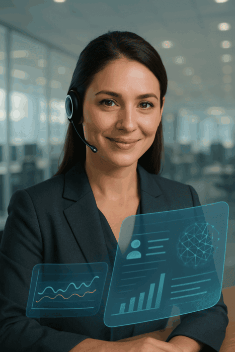 AI-generated illustration of virtual assistant representative