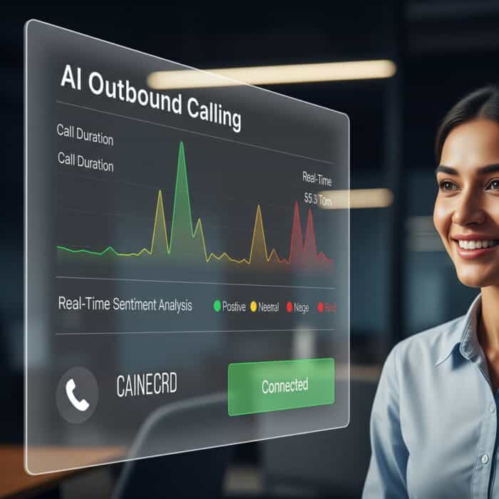 Advanced AI outbound calling technology with real-time sentiment analysis and seamless connectivity for business communication solutions.