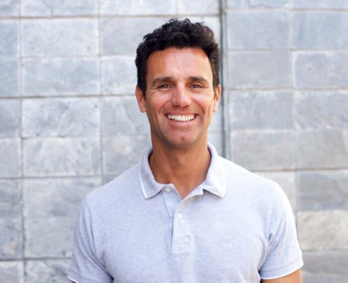 attractive older man smiling - Smiling man outdoors