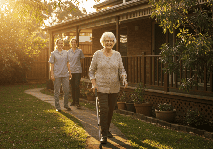 Professional in-home elderly care support, companionship, and assistance with daily activities for seniors in Australia.