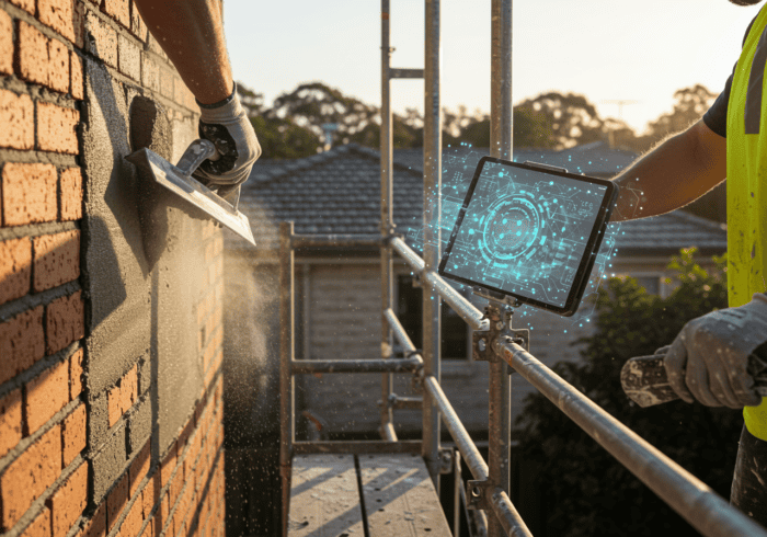 Robotic bricklaying with digital precision.