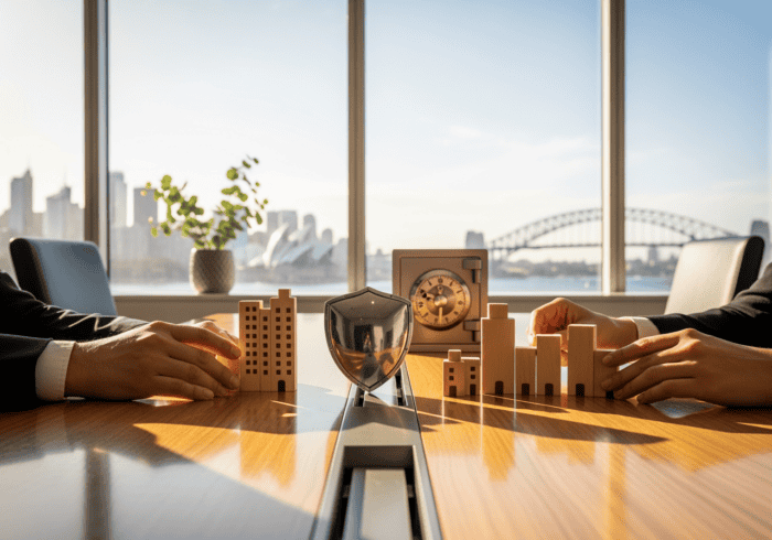 ai virtual receptionist financial planning - A meeting between two professionals discussing business strategies with a Syd...