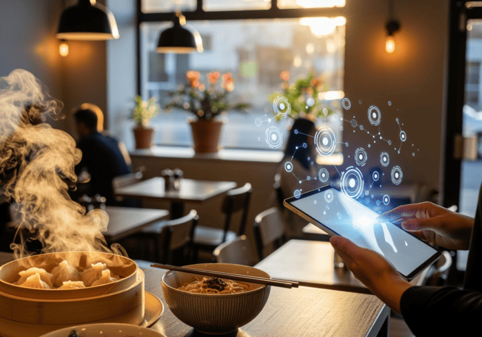 AiDial digital ordering system in restaurant.
