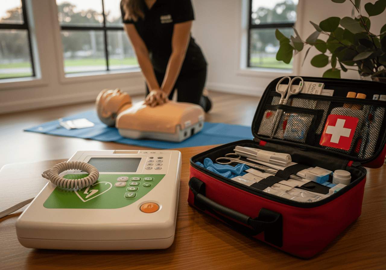 First Aid Training - Equipment, First Aid Kits and Automated External Defibrillators (AEDs