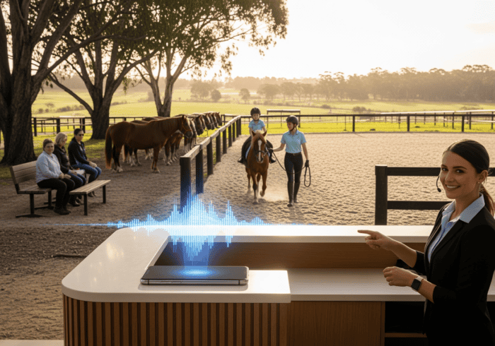 Audio-visual support at equestrian events with AI-powered communication.