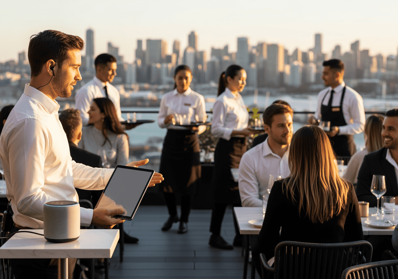 Rooftop Bars and Restaurants - Managing peak demand and last-minute bookings with AI voice automation