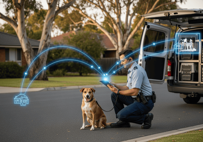 AI security dog with advanced surveillance technology for real-time monitoring and protection.