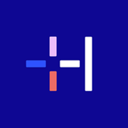 Blue background with white and orange squares on it