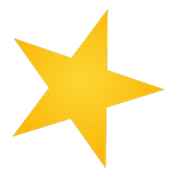 Gold star on a black background