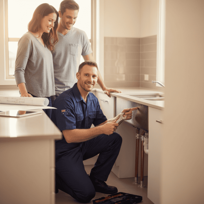 Man and a woman standing in a kitchen