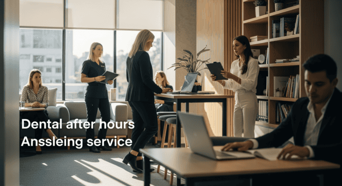 dental after hours answering service - Professional dental team providing after-hours Ansleigh dental services in a modern...