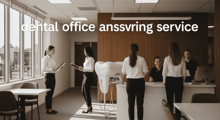 An image of a modern dental office with staff providing assisting services, showcasing professional dental care and customer support in a welcoming environment.