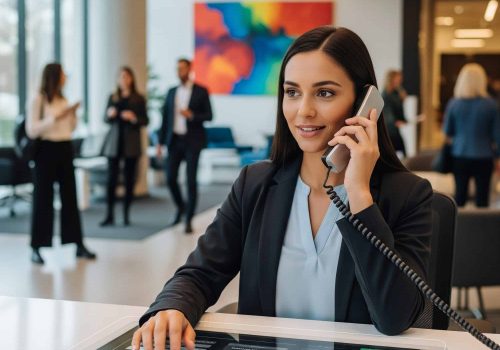 High-tech AI Dialer system at modern call centre, advanced automated customer service platform, AI-powered communication technology for improved business efficiency, Australia.